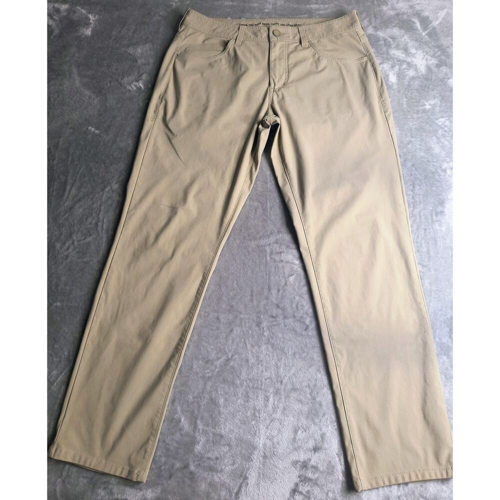 Rhone Men's Commuter Five Pocket Slim Straight Pants in Khaki Tan- 33x30L